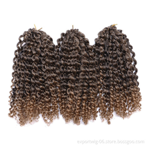 3pcs/pack Marley Twist Braiding Hair Kinky Curl 8 Inch Ombre Mali Bob Curly Soft Synthetic Crochet Curly Braiding Hair Extention